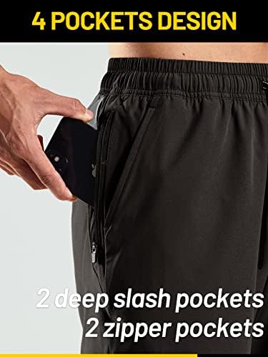 Mier Men's Workout Shorts Running 7 polegadas Athletic leve com bolsos com zíper sem liner shorts ativos