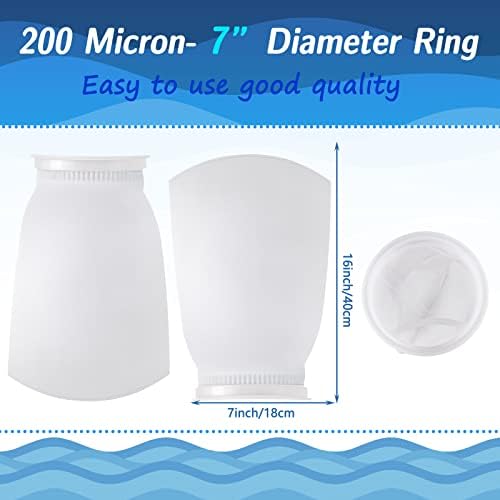 JECERY 8 PCS 7 polegadas de filtro de anel de 7 polegadas Sacos de filtro aquário Filtro de peixe Filtro de