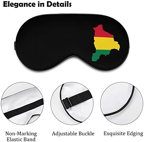 Bolívia mapa bandeira máscara de dormir com cinta ajustável tampa de olho macio blecaout bleatfold para viajar