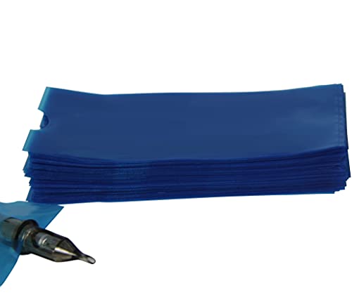 Capas de caneta de 200pcs, mangas de caneta de máquina sacos azuis descartáveis ​​à prova d'água tampas de caneta