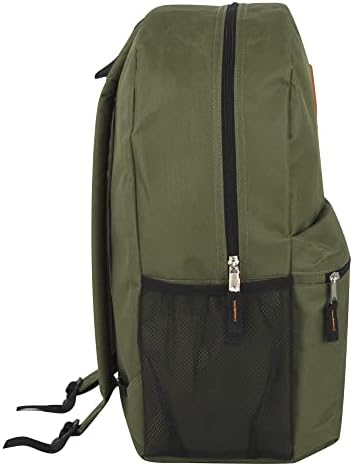 Mochilas escolares de 19 polegadas com bolsos laterais de malha - mochilas básicas de grandes cores sólidas