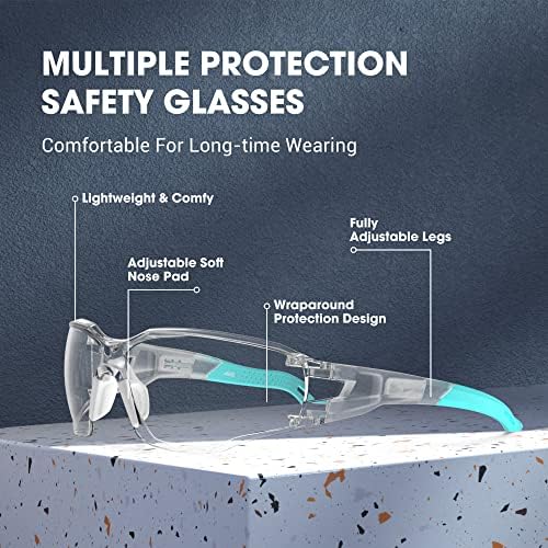Óculos de segurança de troca de óculos resistentes a arranhões com lente anti-capa transparente e molduras