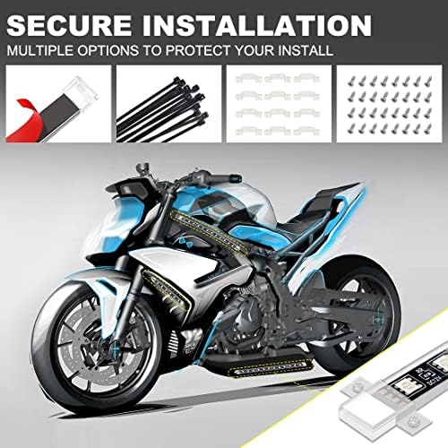 8pcs motocicletas sub -led kit de luz LED, luzes de tira LED de motocicletas RGB com modo de música, luz