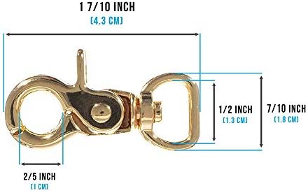 Ganchos de garra de lagosta giratória de metal de 1/2 polegada dourada - utilidade, utilidade, criação