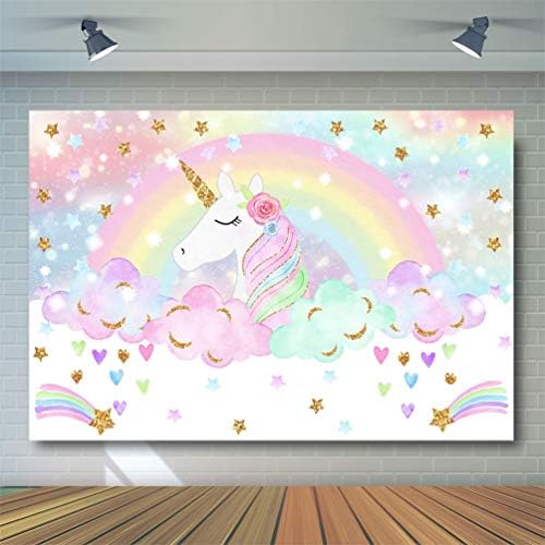 Avezano Rainbow Unicorn Cenário mágico Rainbow Unicorn Birthday Party Photoshoot Photoshoot Photoshoot
