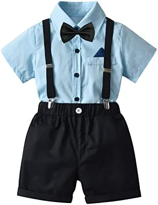 1-9t criança bebê meninos cavalheiros roupas de manga curta de manga curta camiseta de gravata borbole