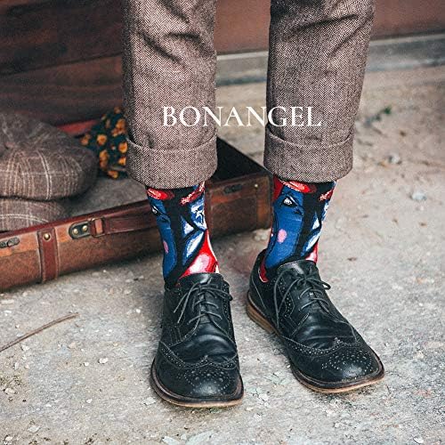 Meias engraçadas de Bonangel para homens e mulheres, meias divertidas, meias de vestido fofty colorido e louco,