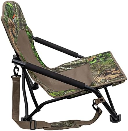Alpes Outdoorz Vanish Turquia Cadeira de caça com design dobrável de baixo perfil, camuflagem de obsessão por carvalho