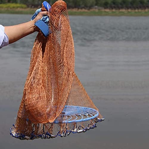 Topineer Flying Disc Magic Hand Cast Fishing Net com chumbadas de chumbo de alta força pneu nylon americano arremesso