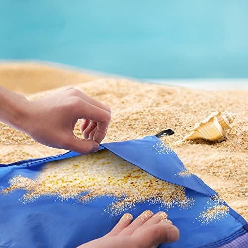 Ruiqi Beach Blanket Resistente à areia, tapete de praia impermeável Padrão de onda de grandes dimensões, manto