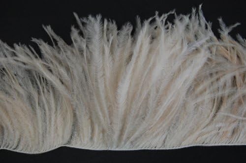 36 polegadas de franja de penas de avestruz bege para vestidos de artesanato Halloween fantasia HATS DIY