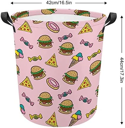 Fast food hambúrguer pizza colapsível cesto de lavanderia cesto de lavanderia com alças de lavagem Bin Saco de