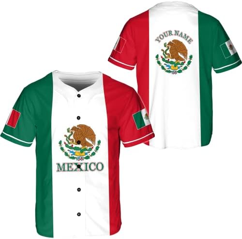 Jersey de beisebol mexicano personalizada do México, camisa de beisebol mexicano para homens,