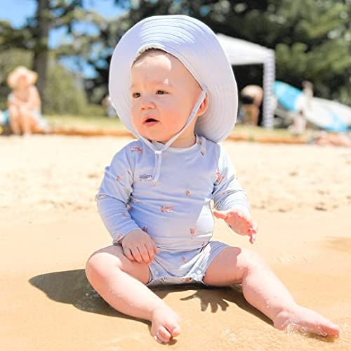 Chapéu de balde de bebê e óculos de sol, chapéu de sol Protection UV com largura Brim, Capéu de praia