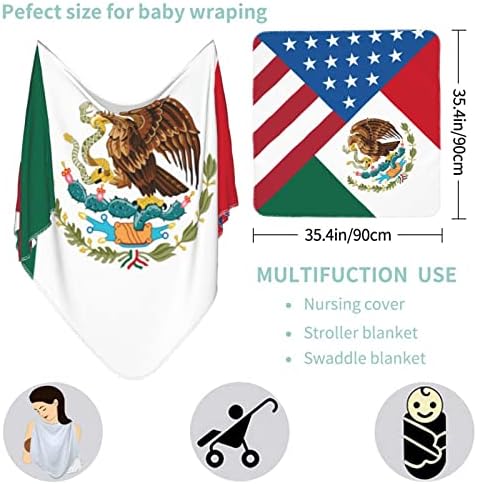Clanta de bebê de bandeira mexicana americana recebendo cobertor para capa de swaddle para recém -nascido