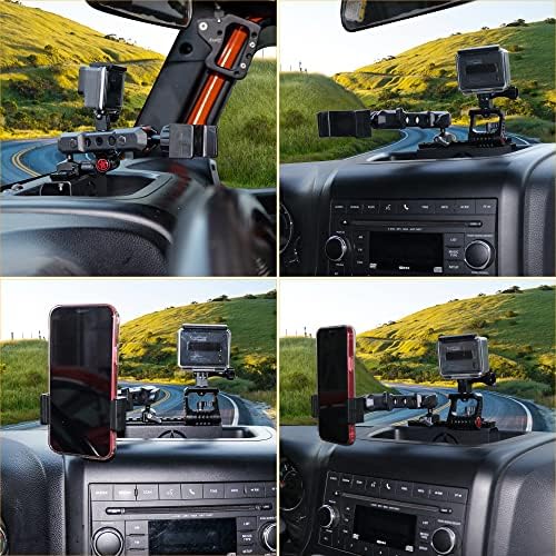 Suporte de telefone do BETAOO JK DASH e montagem da câmera para o Jeep Wrangler JK JKU 2 do 2012-2018