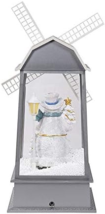 Calca cantando e nevando em neves de natal globo lanterna de moinho de vento com lâmpada de música de