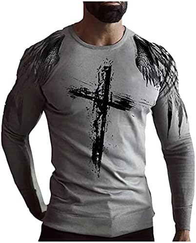 Camiseta de novidade masculina manga curta Jesus cruzamento fé fé esporte camiseta camise