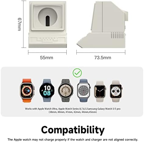Computer Apple Watch Charger Stand compatível com o carregador Apple Watch 8-1, para Samsung Galaxy Watch 5/5pro,