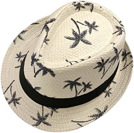 Queenbox Coconut Tree Children Stravo Jazz Hat, Capinho do sol da praia por 2-6 anos, bege