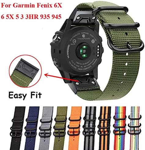 Otgkf 22 26mm de nylon de nylon de 26 mm cinta para Garmin Fenix ​​6x 6 Pro Smart Watch Easy Fit Band para