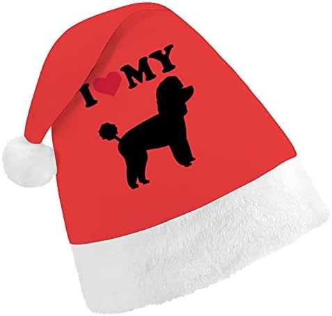 Eu amo o chapéu de Natal de Poodle para a festa de férias de ano novo cosplay