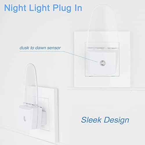 Lembrea 4 Pack Auto Nightlight Lamp com o crepúsculo ao Sensor Dawn para o quarto, plug -in, vermelho