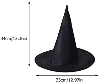 Yardwe Halloween decoração Hat chapéu de bruxa 12pcs Capéu de cosplay de bruxa preto largo mago de mago de