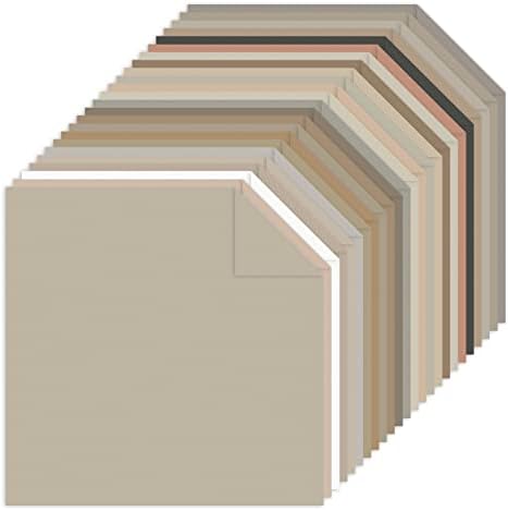 Livholic 96 Folhas Tons Terra Tones Color Card Papel 12x12 250gsm 92 lb Cardstock colorido neutro 24 Papel de sortimento