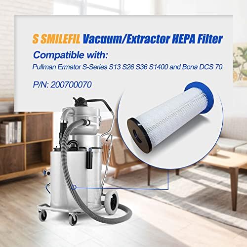 SmileFil Vacuum/Extrator HEPA Filtro compatível para Pullman Ermator S-Series S13 S26 S36 S1400 e Bona