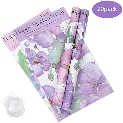 HISSINOWRAP 20 folhas/duas cores Pap papel de presente do Dia das Mães Buquê de Florista de Florista, artesanato