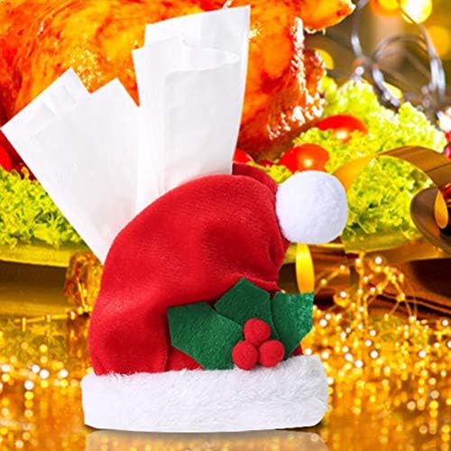 AMOSFUN TOPPER DE Mesa 5pcs Natal Papai Noel Hats Capas de Tecido Teclate Caixa de Teclar