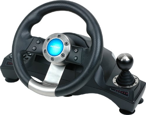Roda de corrida PS3/PS2/PC Drive Pro V16 com pedais de pé e shifter - Nintendo Wii