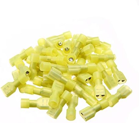 ONVAS 50pcs amarelo 12-10wg conectores de pá de nylon totalmente isolados de nylon
