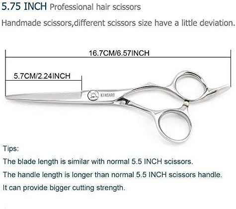 Tesoura de corte de cabelo de 5,75 polegadas e tesoura de tesoura de 6 polegadas de 6 polegadas barbeiro tesoura de tesoura de cabelo tesoura de cabelo Profissional Kinsaro