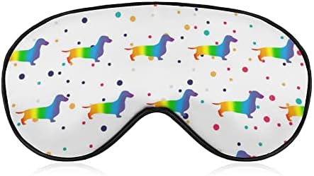Rainbow Daschund máscara ocular sono vendidos com bloqueios de cinta ajustável Blinder noturno para viajar