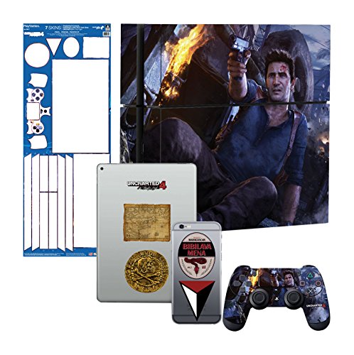 Gear do controlador Uncharted 4 Future Fight - PS4 Console e Controller Gaming Skin Pack - oficialmente