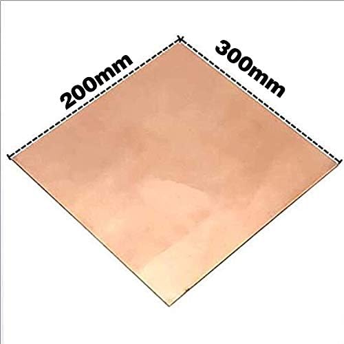Lucknight Copper Metal Sheet Plate 200x300x0. Placa de metal de cobre cortada de 8 mm placa de latão