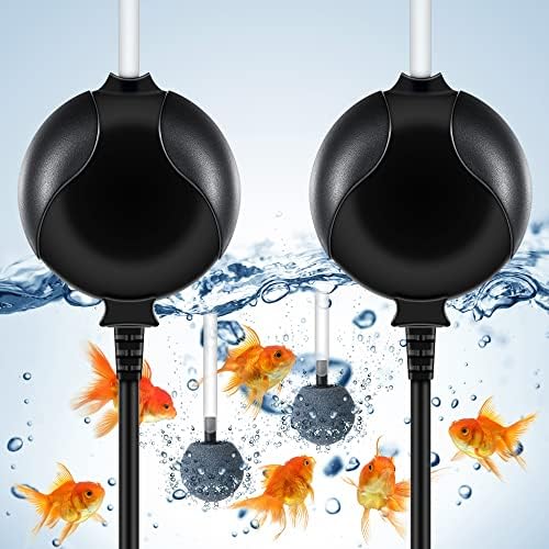 2 Pacote Bomba de ar de aquário preto quieto 1,5 W Kit de aerador de oxigênio para tanque de peixe