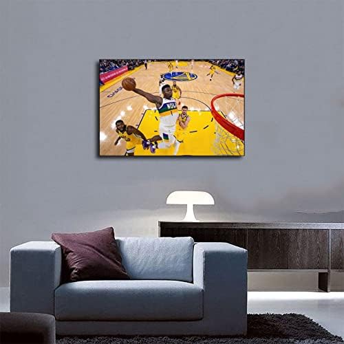 Urroa Zion Williamson Poster Basketball Dunk Posters para decoração de parede Duke New Orleans Pelicans assinado