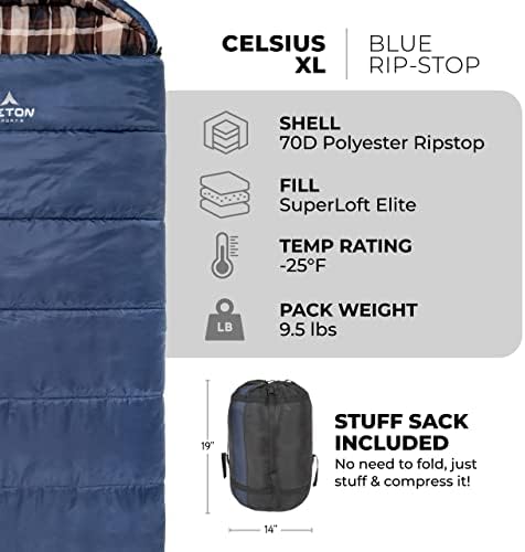 Teton Sports Sleep -Bags Teton Sports Celsius XL -25F Sagão de dormir
