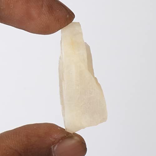 Gemhub Loose Gemstone 62.35 Ct Branco Raw Rough para a lua, cura cristal