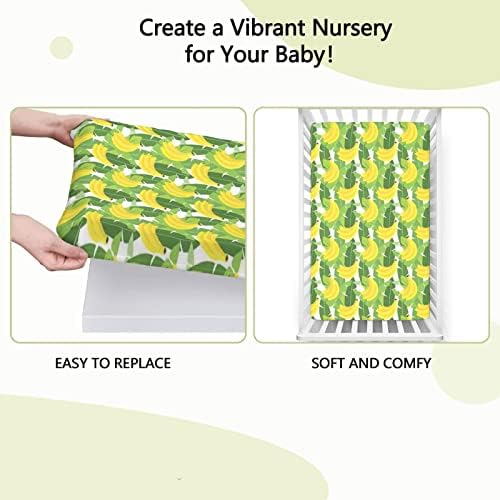 Folhas de banana folhas de mini-berço, lençóis portáteis de mini berço lençóis de colchão de colchão