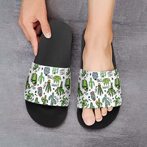 Cartoon Cactus Sandals suculentas de casa não deslizam chinelos de dedão do pé para massagem Banho