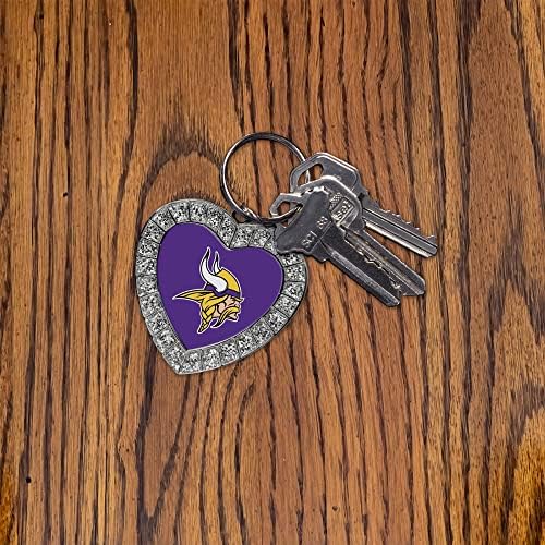 Rico Industries NCAA Unisisex-Adult Metal Rhinestone Heart Keychain