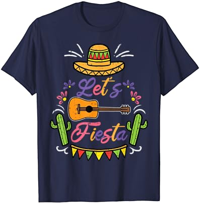 Vamos Fiesta Cinco de Mayo Partido Mexicano Homens Mulheres Crianças T-shirt