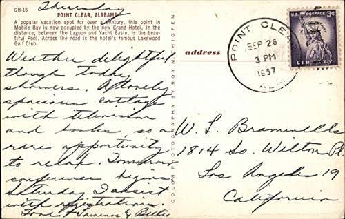 Ponto claro, Alabama Point Clear Al original Vintage Post -Card 1957