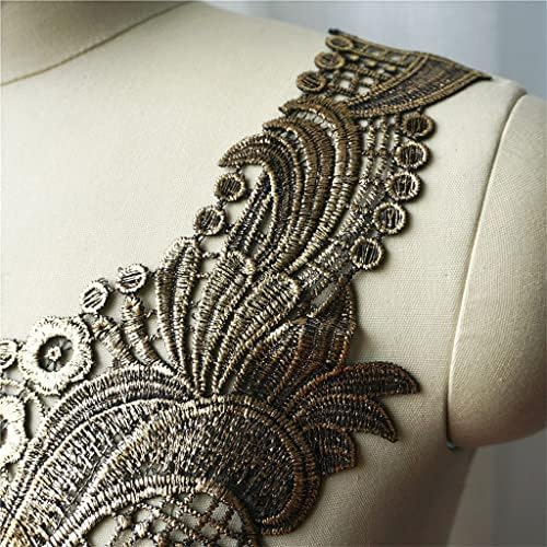 Walnuta Bronze Flower Collar Bordeded Vestio de noiva Apliques de tecido de renda Costura em remendos para