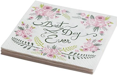 Ginger Ray Best Day Ever Paper Party Guardy Wedball Tableware, 20 pacote