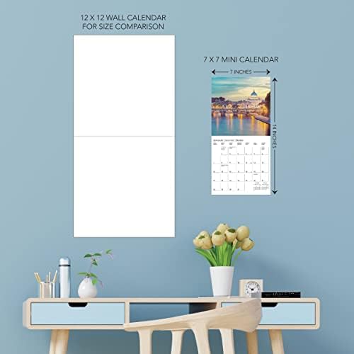 Graphique 2024 Italia Mini Wall Calendário | 7 ”x 7” | Papel grosso | Organizador de casa e escritório